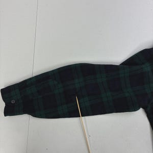 Camisa vintage Pendleton Wool Lodge con botones, talla grande, cuadros verdes. imagen 10