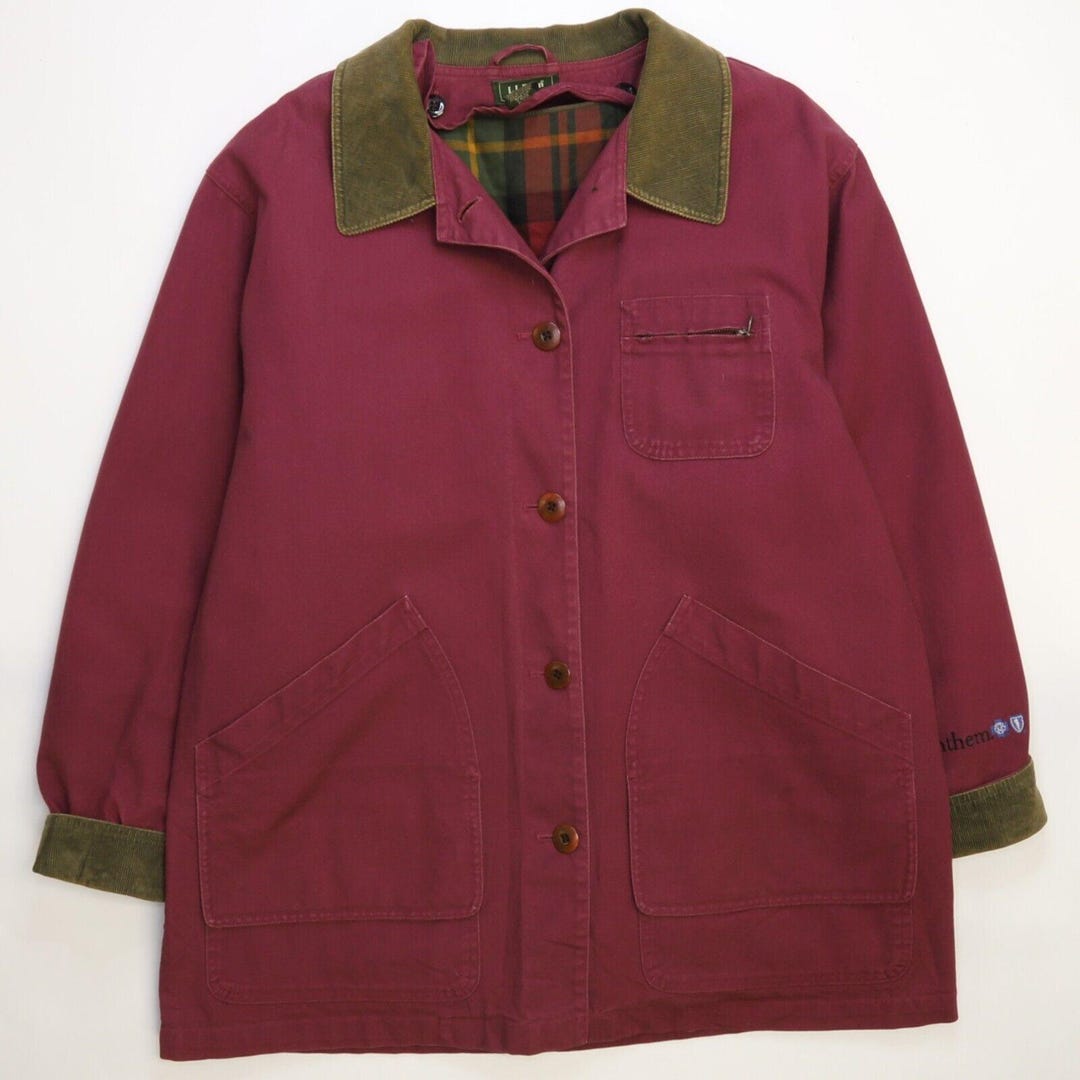 Vintage L.L. Bean Barn Coat Work Jacket Womens Size Large Magenta - Etsy