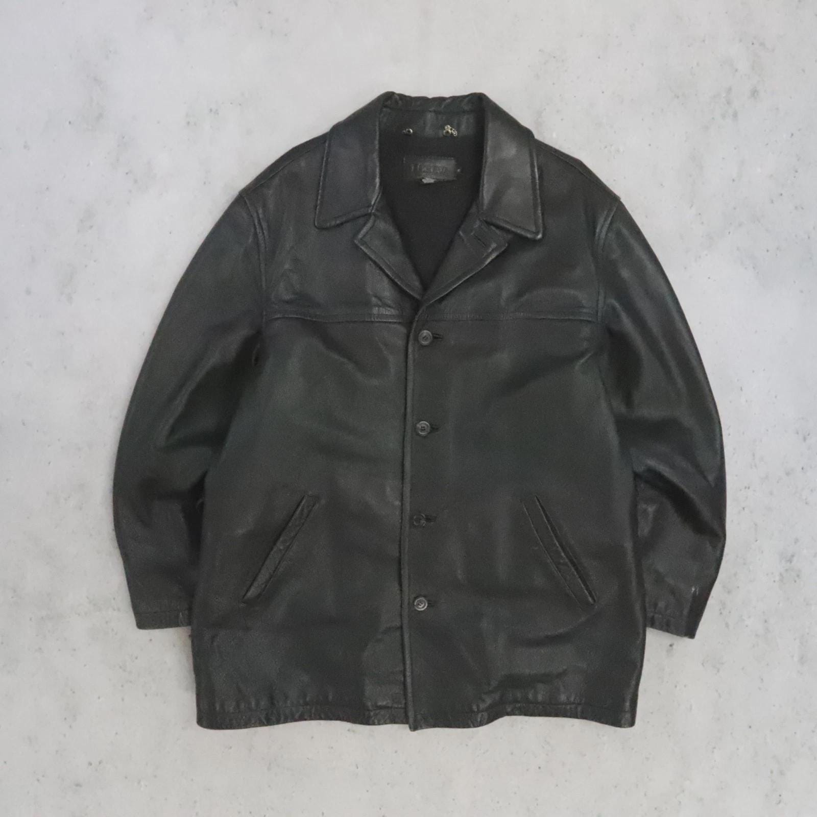 Vintage Jcrew Leather Jacket Mens - Etsy