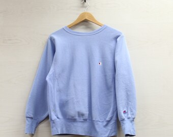 tdotvtg Champion Reverse Weave Sweatshirt Crewneck Sz Medium Baby Blue 90s Made USA Vtg