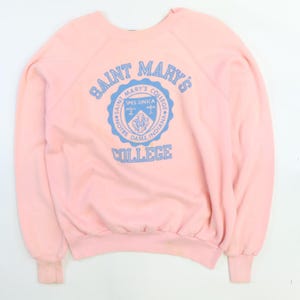 Sudadera vintage de cuello redondo con el escudo del Saint Mary&#39;s College, talla XL, años 90