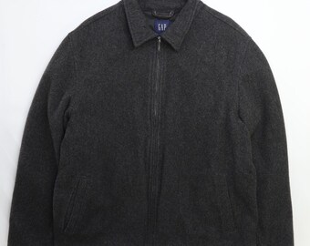 ジャケット・アウター 00S OLD GAP WOOL FULL- ZIP JKT Gap Coat Jacket Men Size XL Wool Blend Full Zip Gray Qulited