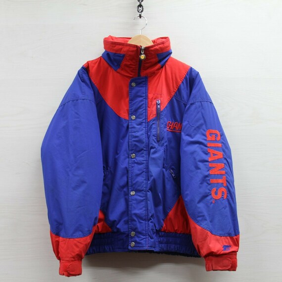 Vintage New York Giants Triple Fat Goose Puffer Jacket Large NFL Down Insulated