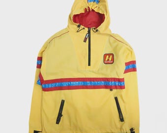 Chaqueta cortavientos Tommy Hilfiger vintage, talla grande, color amarillo.