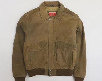 Chaqueta bomber de cuero vintage B4U para mujer, talla grande, color marrón.