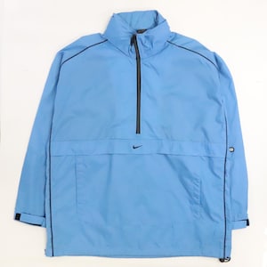 Vintage Nike Anorak Pullover Windbreaker Light Jacket Size Large Blue