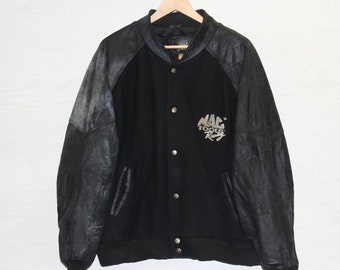 Vintage Mac Tools Racing Leather Wool Varsity Jacket Size 2XL  