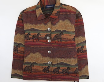 Veste Jane Ashley Horses Tapestry pour femme, grande taille