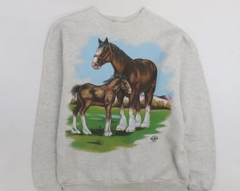 Vintage Horse Crewneck Sweatshirt Size XL Nature