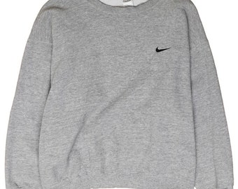 Vintage Nike Sweatshirt Size Large Gray Embroidered Swoosh 90s