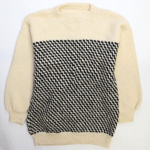 Vintage Abstract Pattern Knit Crewneck Sweater Size XL