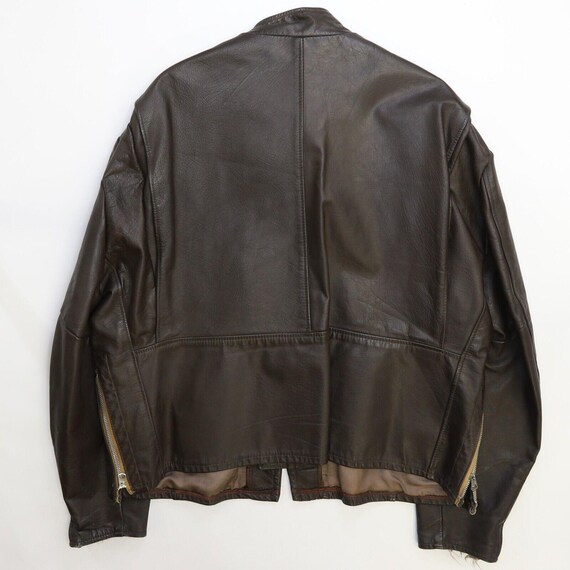 Vintage Leather Cafe Racer Motorcycle Jacket Size 52 Brown
