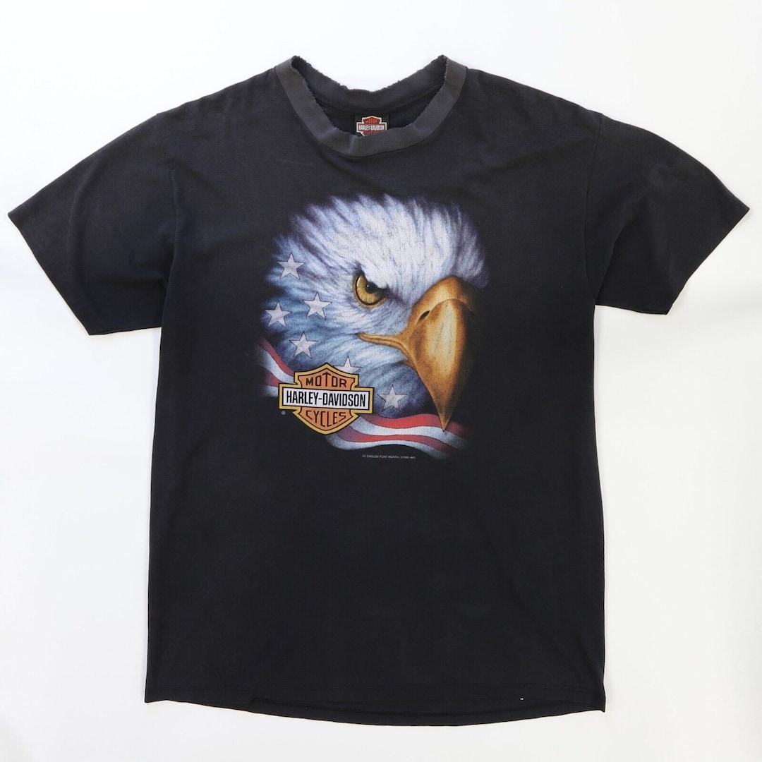 80'S Harley-Davidson SSI Eagle Pattern Motorcycle Bike T-shirt Made in USA Men's XL /eaa520838 main image 1