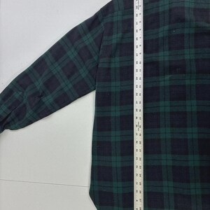 Camisa vintage Pendleton Wool Lodge con botones, talla grande, cuadros verdes. imagen 5
