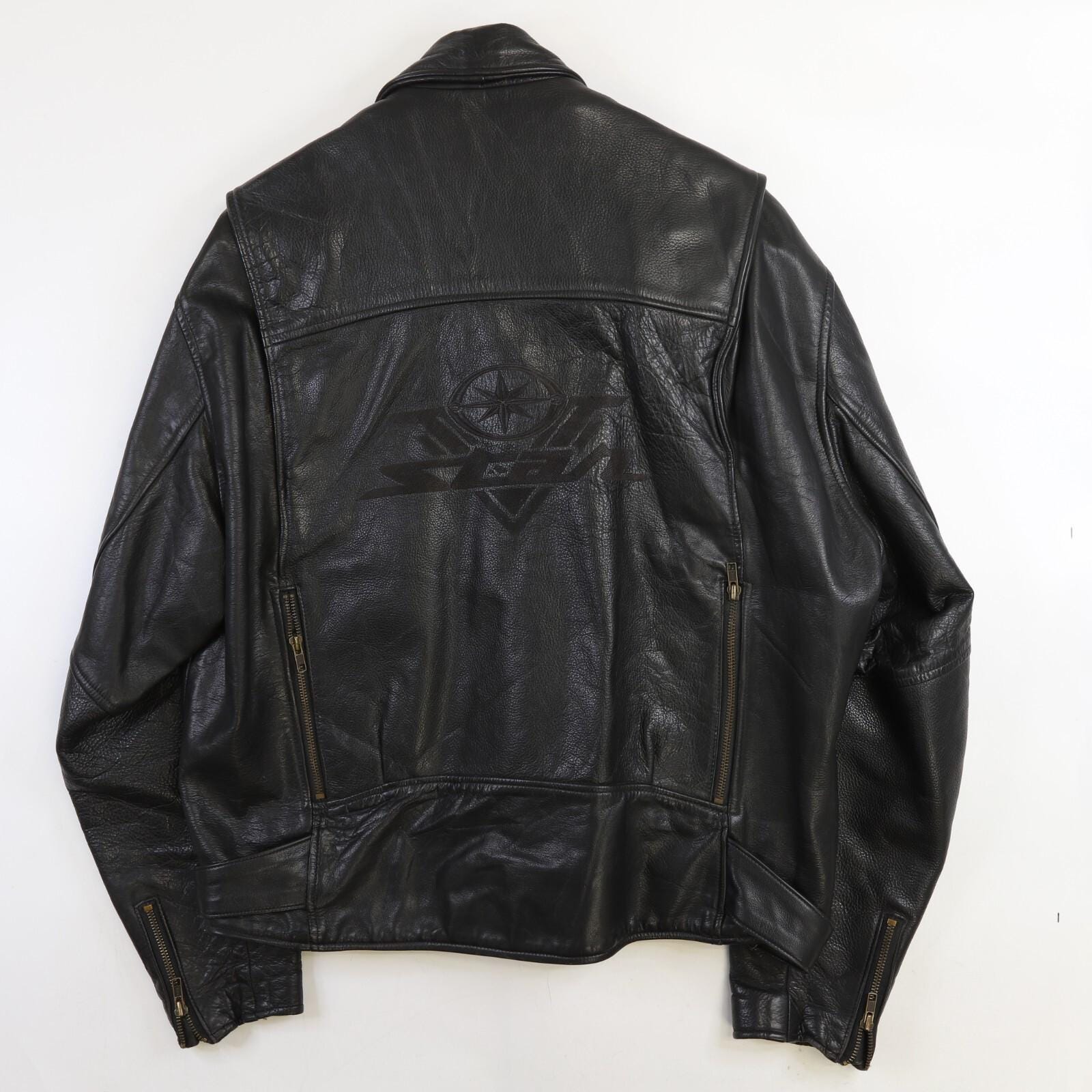 ジャケット・アウター 70s Vintage stitch leather jacket BLACK SALE // Vintage 1970s Leather Biker Jacket - Etsy
