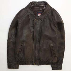 vintage J Park Collection Blouson aviateur en cuir Taille XL Marron