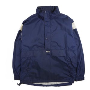 Vintage Nike Anorak Pullover Windbreaker Light Jacket Size Large Blue