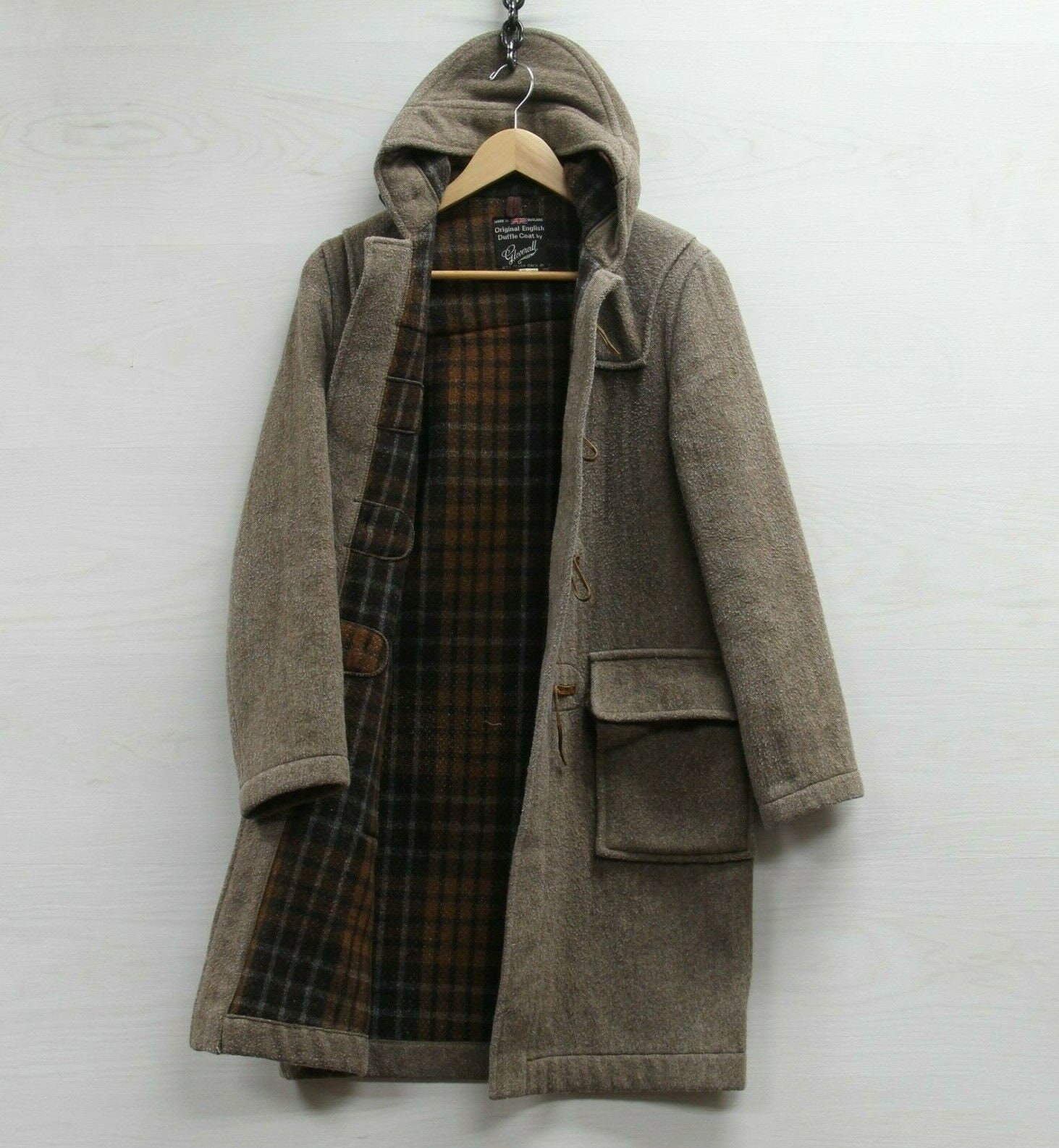 Vintage Gloverall Wool Duffle Coat Jacket Size 34 Plaid Lined - Etsy