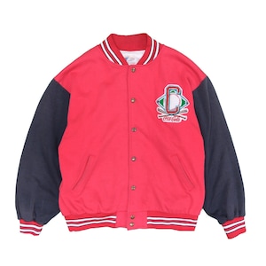 Vintage Coca Cola Baseball Varsity Jacket Size Large Red 90s