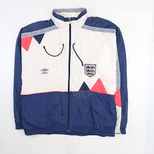 Vintage Umbro England Windbreaker Light Jacket Size Large Soccer Football