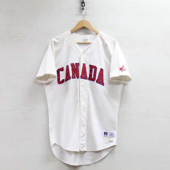 Vintage Team Canada Authentic Russell Athletic Baseball Jersey Size 42 Made USA