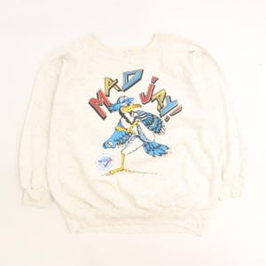 Vintage Toronto Blue Jays Mad Jay Crewneck Sweatshirt Size Large 90s MLB