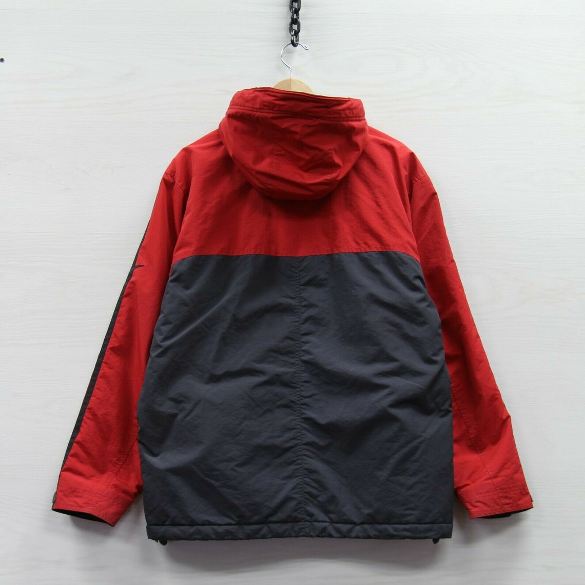 Vintage Nike Fleece Lined Jacket Size Large Red Black | Etsy