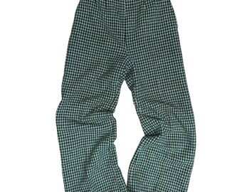 Vintage Grüne Hahnentritt Wolle Hose Hose Größe 28 X 30