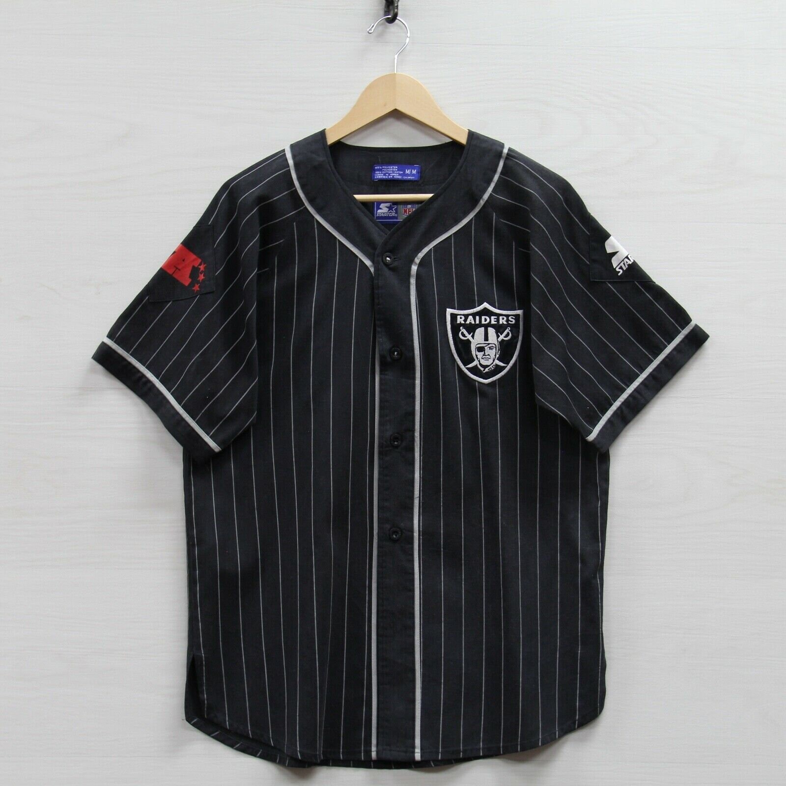 VTG Oakland Raiders Starter Pinstripe Baseball Jersey Medium Etsy