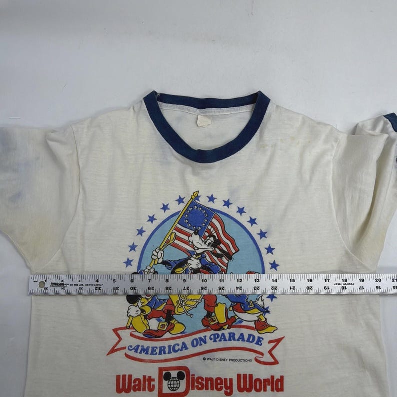 Vintage Mickey Mouse America On Parade Walt Disney World Ringer T-Shirt Large image 4