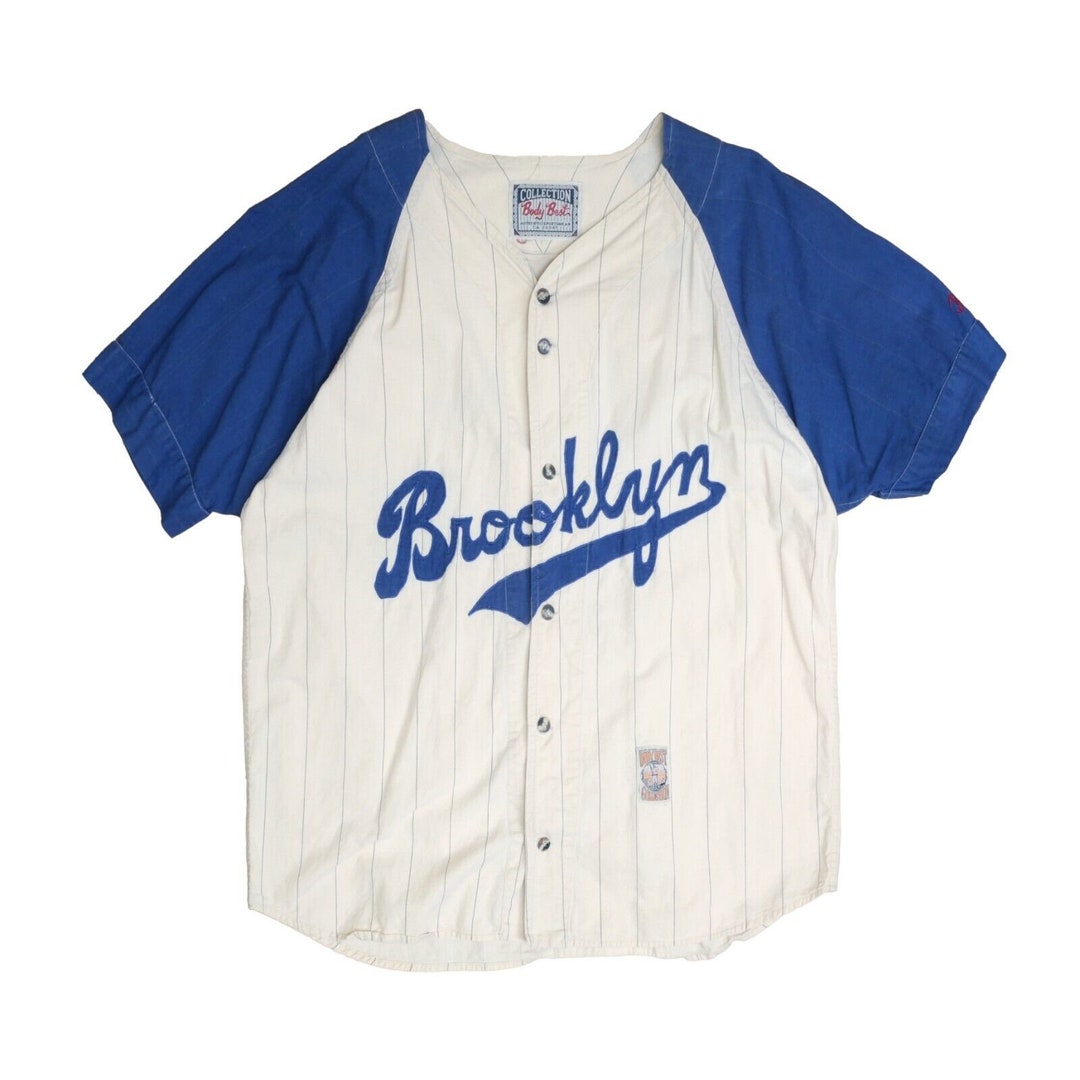 1955 Brooklyn Dodgers Baseball Jersey Size XL Pinstripe Body Etsy