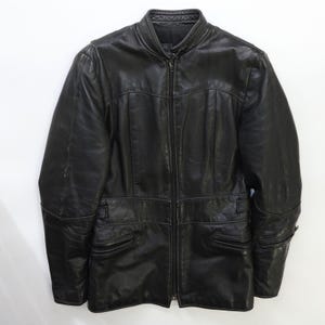 Vintage Brimaco Leather Cafe Racer Motorcycle Jacket Womens Size Small Black