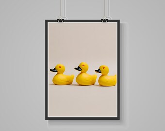 3 cute ducks - AI generated wall art