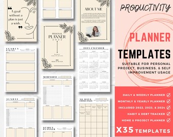 2022 Boho Bearbeitbare Druckbare Planer Vorlage Canva-Pink Projekt Finanzen Minimalistisch-Täglich Wöchentlich Monatlich Jahresziel Kalender-Ipad Android