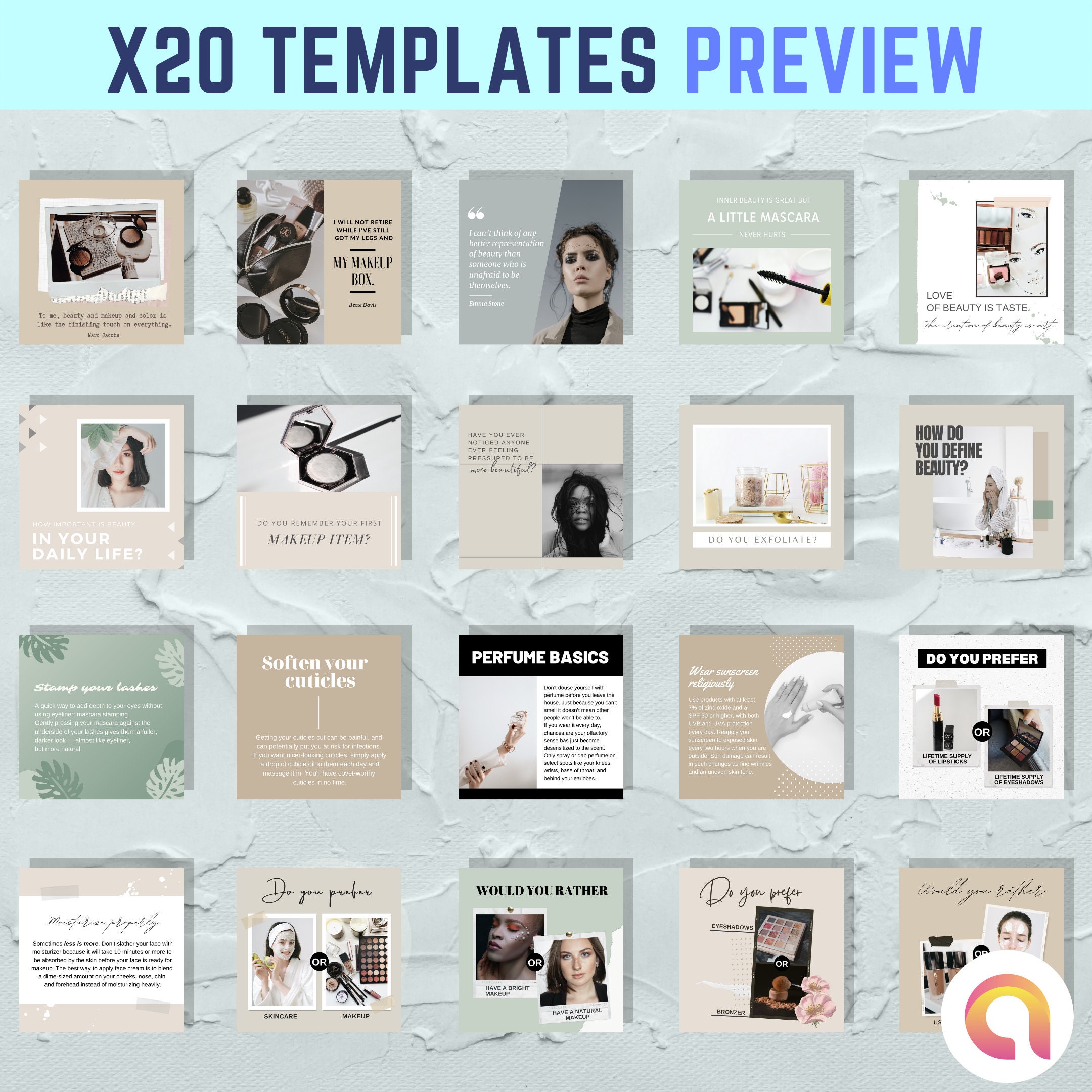 20 Blue Theme Instagram Coach Template Posts, Editable Canva Templates ...