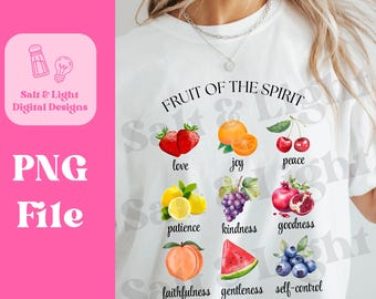 Fruit of the Spirit PNG - Christian Sublimation Design - Digital Download