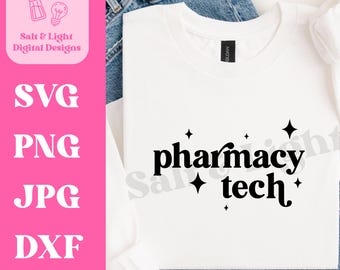 Retro Pharmacy Tech SVG PNG - Pharmacy Tech Design - Digital Download