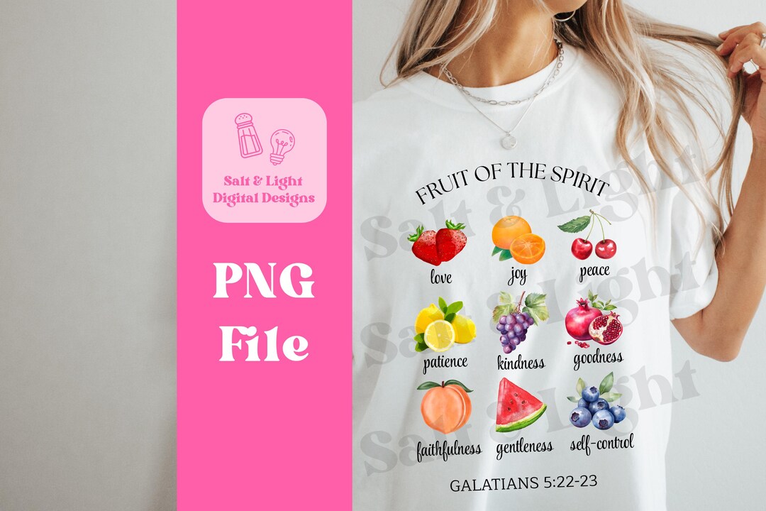 Fruit of the Spirit PNG - Christian Sublimation Design - Digital ...