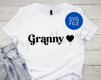 Retro Granny Heart SVG, Retro Granny Shirt SVG, Trendy Retro Granny SVG, Instant Download