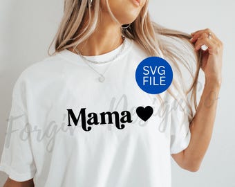 Retro Mama Heart SVG, Trendy Mama Shirt SVG, Trendy Retro Mama SVG, Instant Download