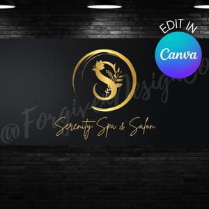 Logotipo negro y dorado / Plantilla de Canva personalizable / Kit de marca empresarial elegante / Diseño de logotipo digital