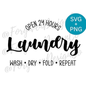 Farmhouse Laundry Room SVG Bundle: Wash Dry Fold Cut Files (Digital Download)