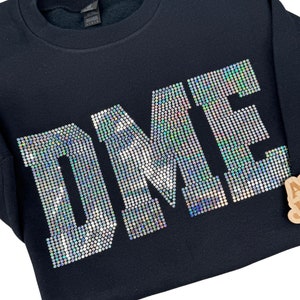 Sudadera universitaria personalizada, sudadera con capucha con letras brillantes, cuello redondo de la universidad, escuela secundaria, regalo de graduación para un amigo