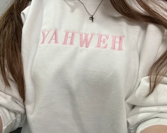 Customizable Yahweh Christian Crewneck, Faith-Based Apparel
