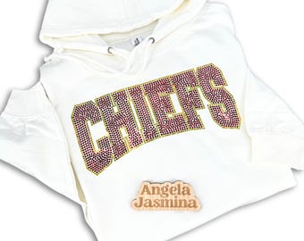 Custom Bling Mascot hoodies, Spirit wear hoodie, game day bling sweatshirt