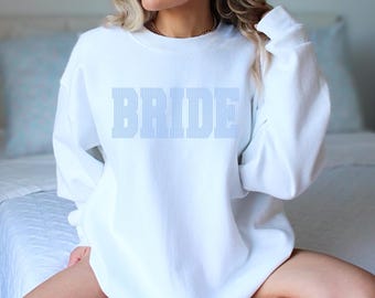 Bride Bling Sweatshirt, Bachelorette Outfit, Personalized Bride Gift, Bridal Sweatshirt, Wedding Day Crewneck, Custom Wedding Apparel
