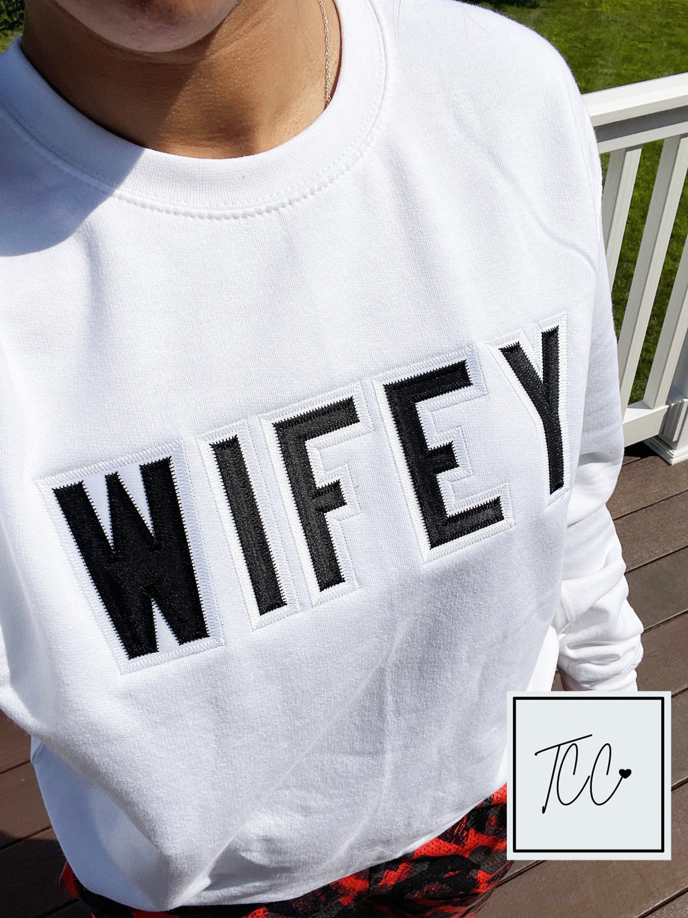 Embroidered Wifey Sweatshirt Wifey 