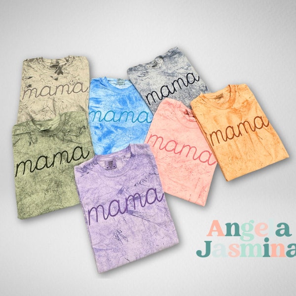 Mama Embroidered Comfort Colors Shirt | Gift For Mom | Monochromatic Mama Tshirt | Gift for Expecting Mom
