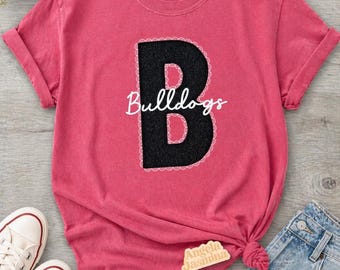 Custom Embroidered Lace Mascot Comfort Colors Shirt, School Spirit