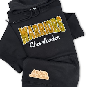 Custom Bling Hoodie With Personalized  Embroidery, Sports Sweatshirt, Football Hoodie, Cheer Spirit Wear, Customizable Team Outfits